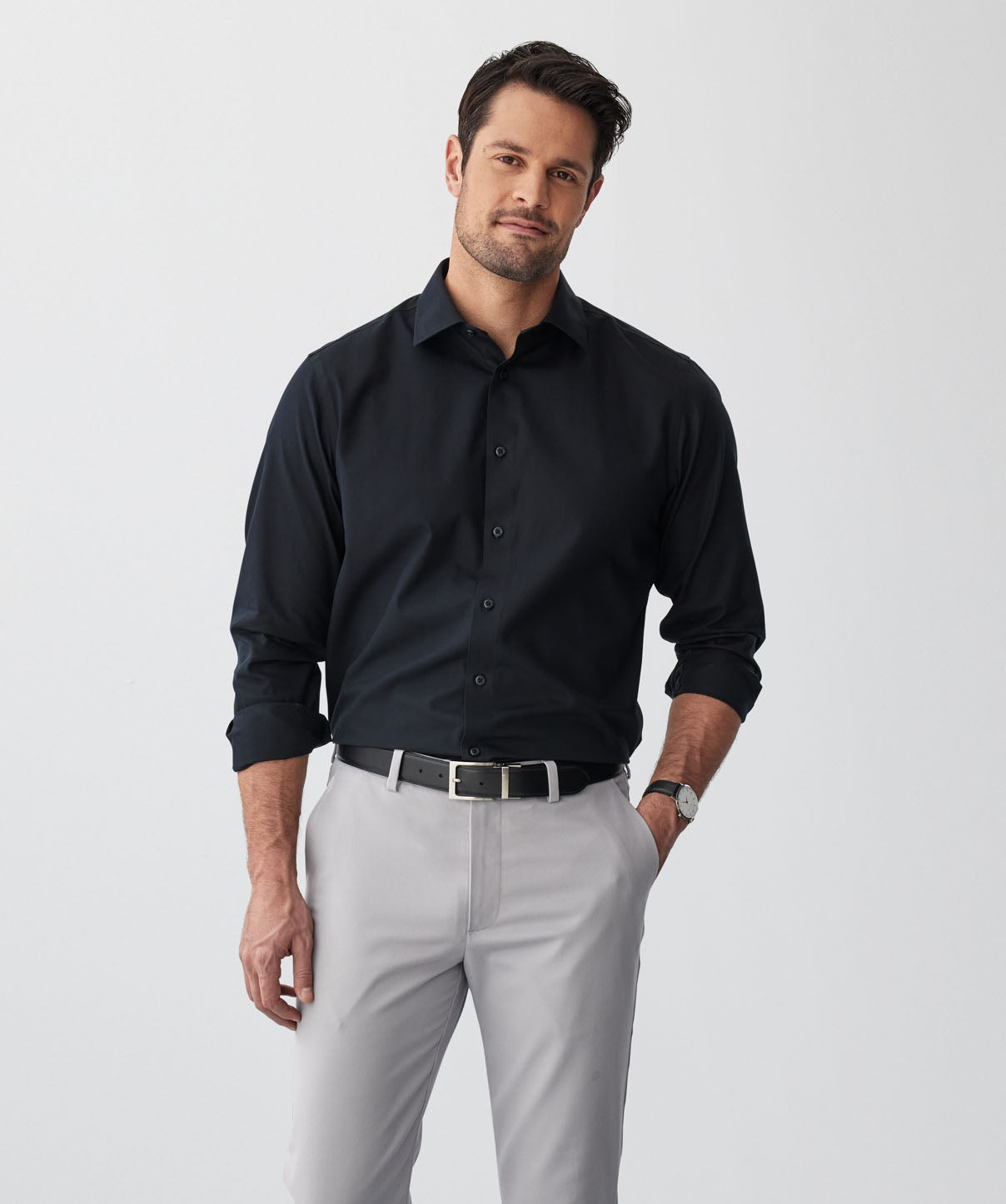 El General - Casual Long Sleeve Shirt - Black 44451
