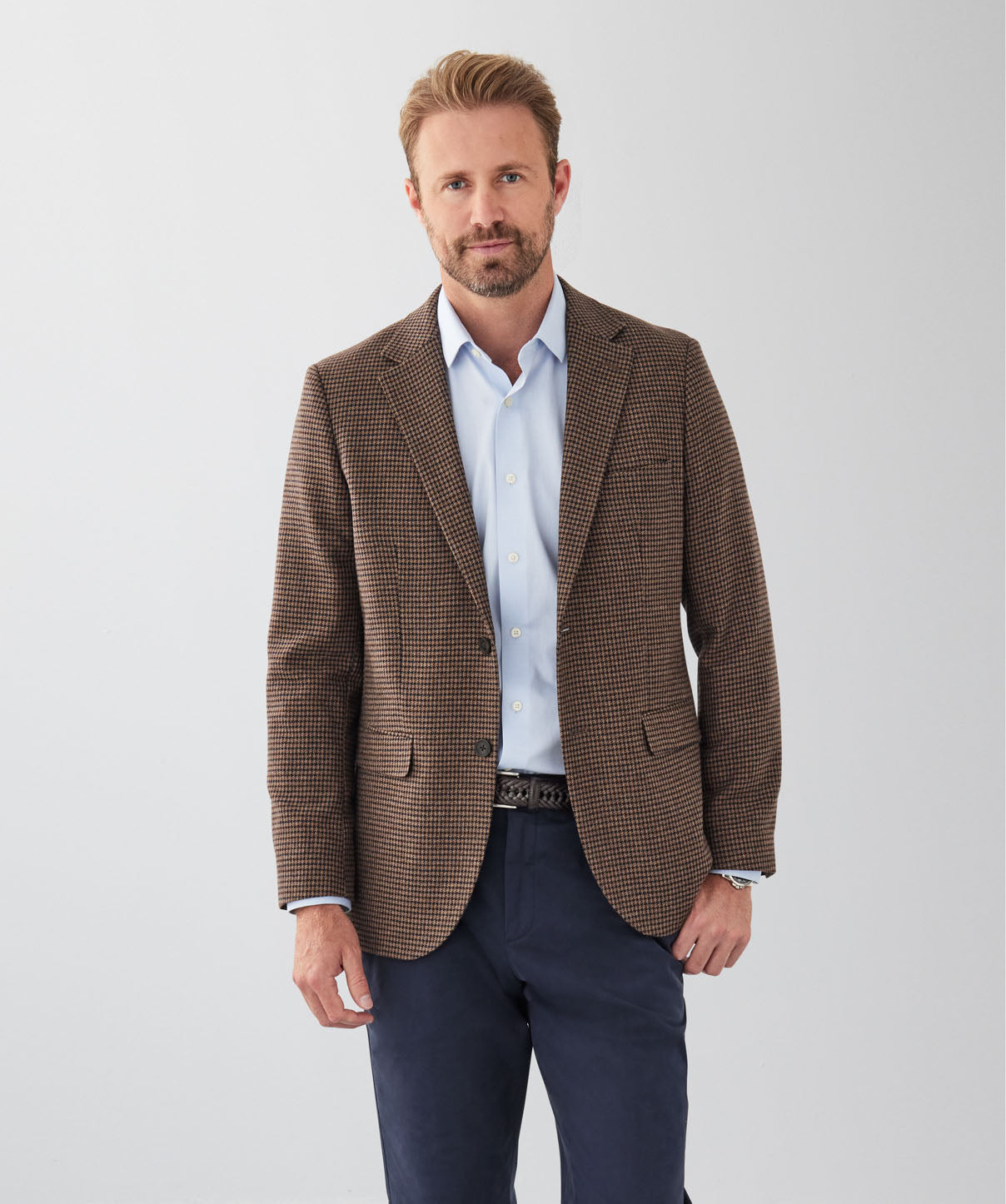 Houndstooth Sports Jacket - Chocolate - sports_jacket - GAZMAN
