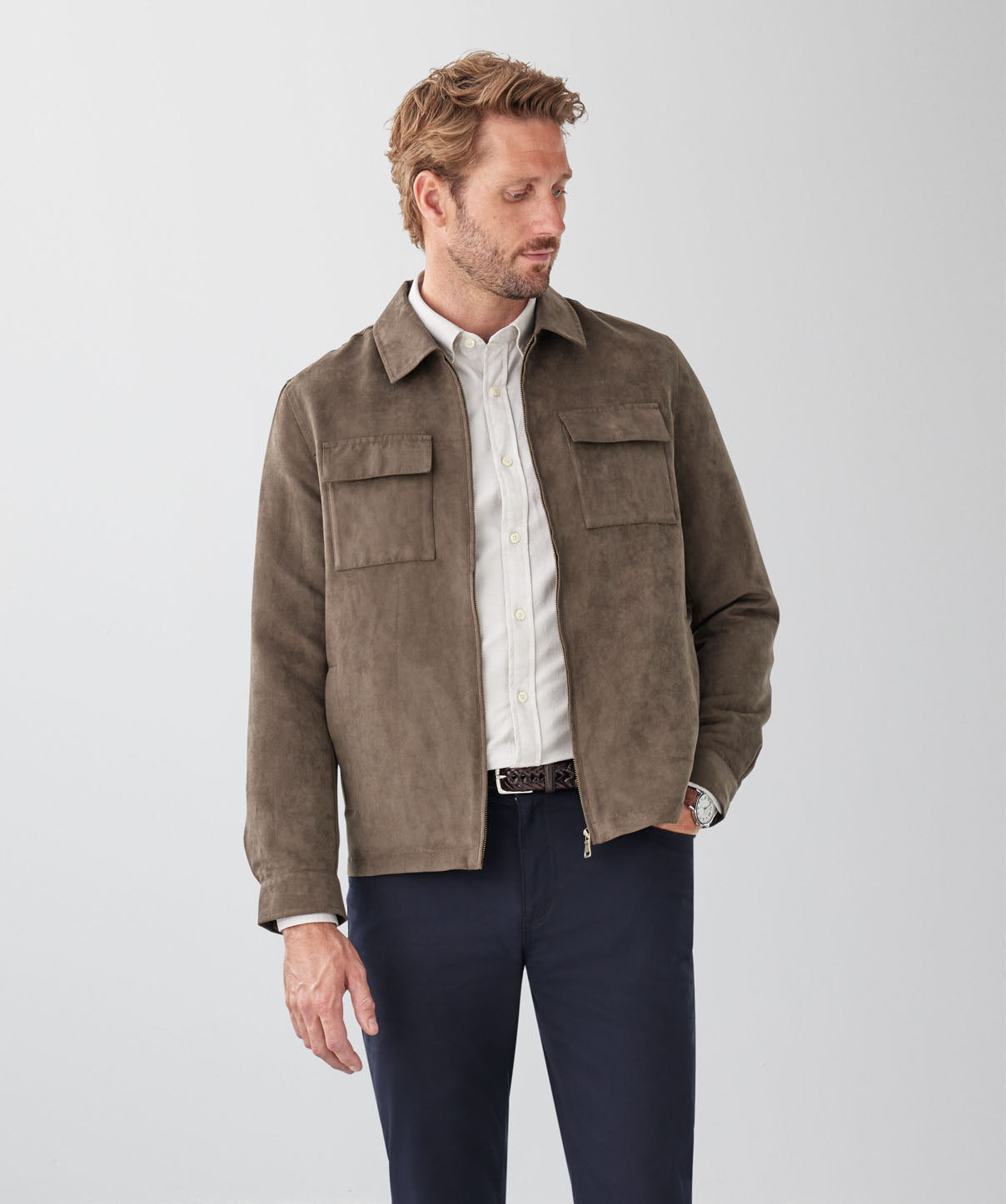 Mock Suede Trucker Jacket - Donkey - casual_jackets - GAZMAN