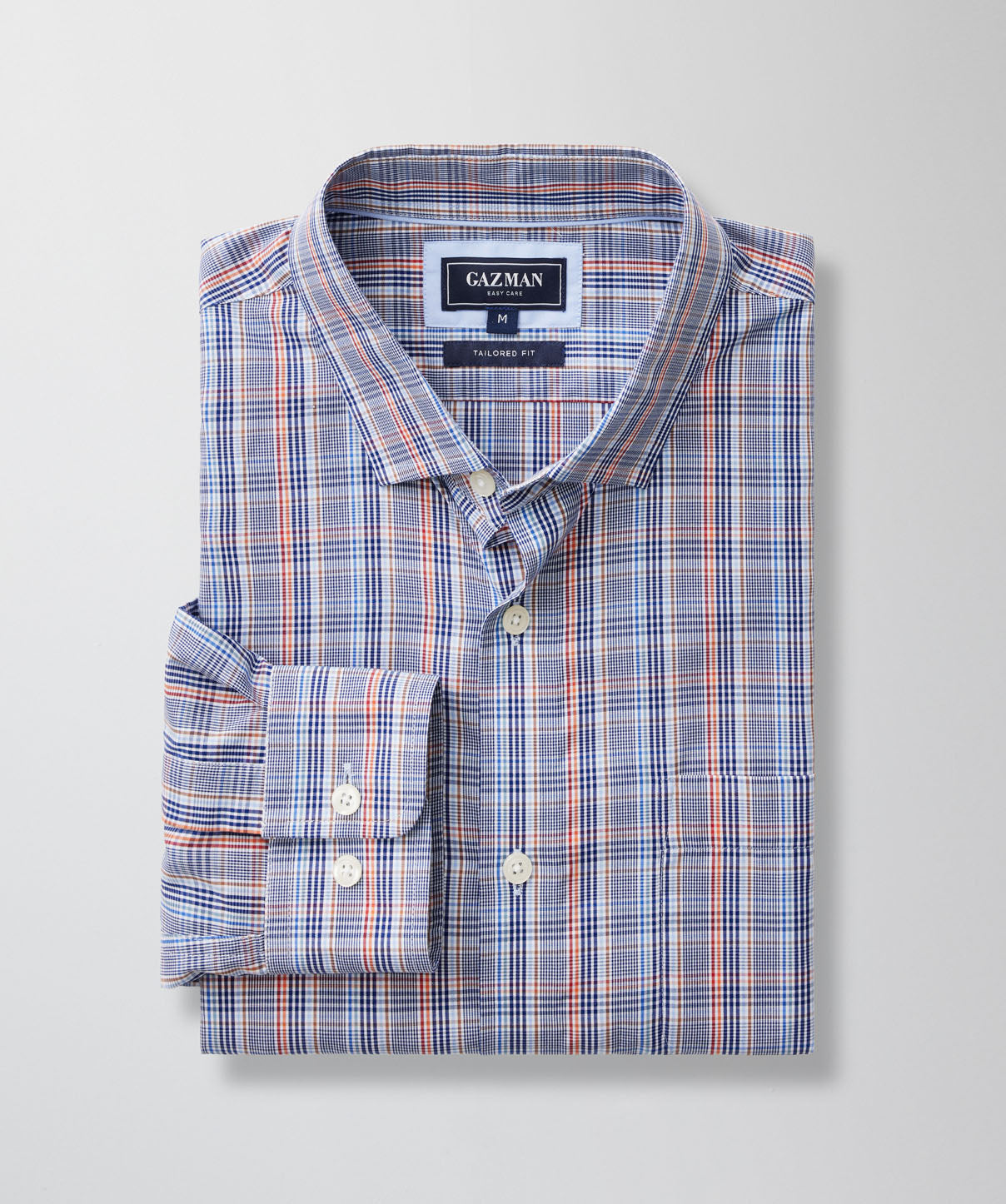 Tailored Easy Care Multi Check Long Sleeve Shirt Multi Check Long Sleeve Shirts GAZMAN