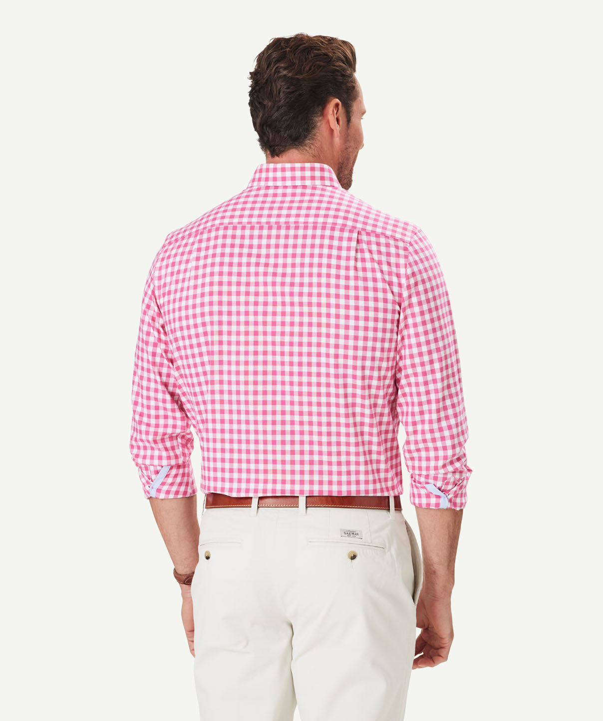 Easy Care Oxford Gingham Long Sleeve Shirt Fuchsia