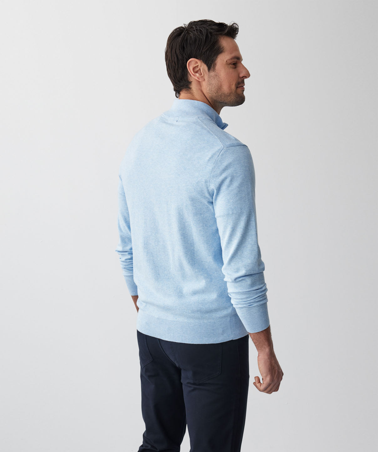 Sky Blue Luxeknit Half Zip Pullover