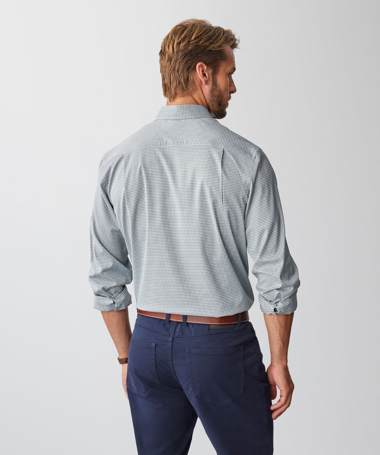 GAZFLEX Performance Check Long Sleeve Shirt Sage Long Sleeve Shirts GAZMAN