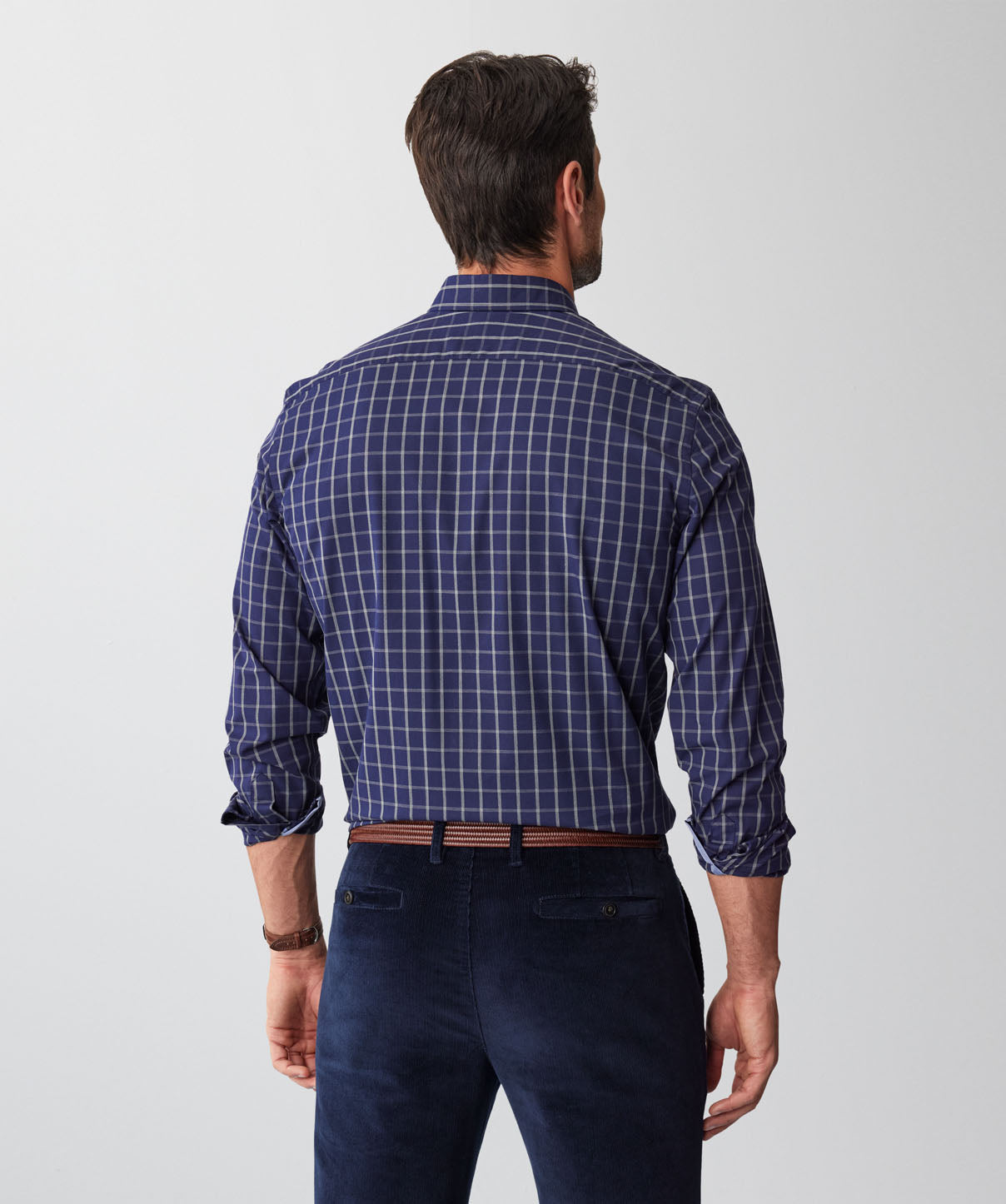 Vyser Long Sleeve Regular Fit Jacquard Check Shirt Teal-Blue