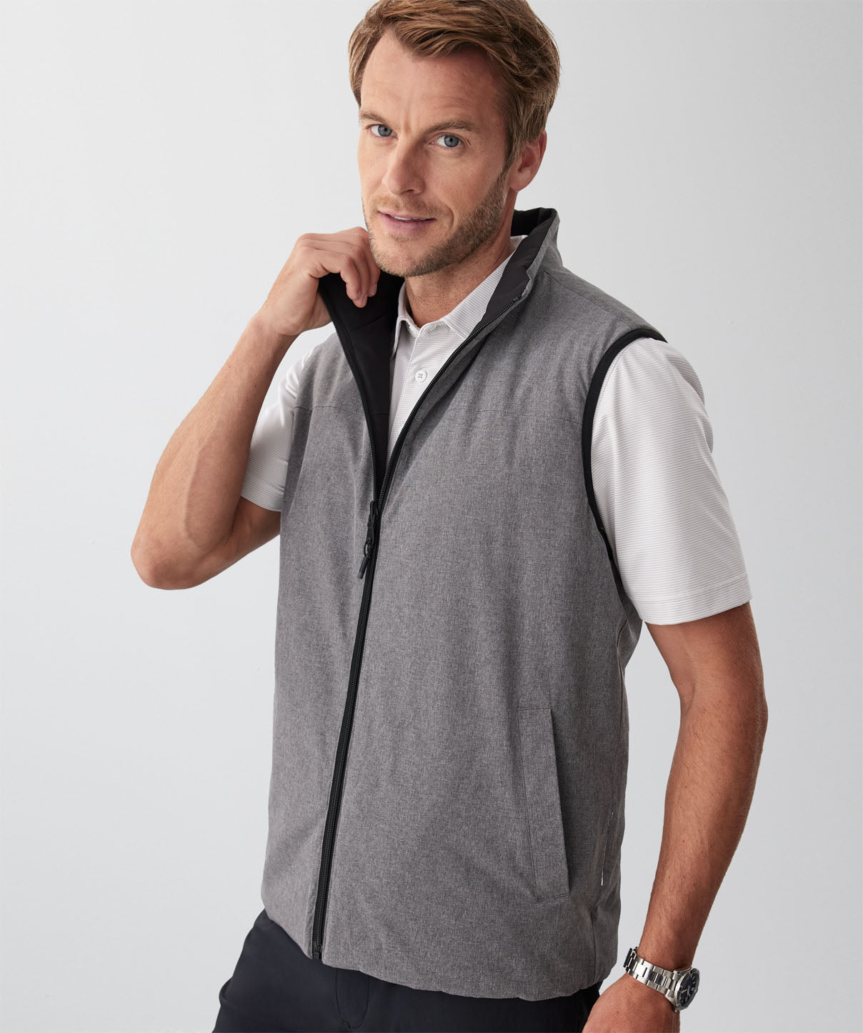 GAZFLEX Zip Reversible Vest - Black - vest - GAZMAN