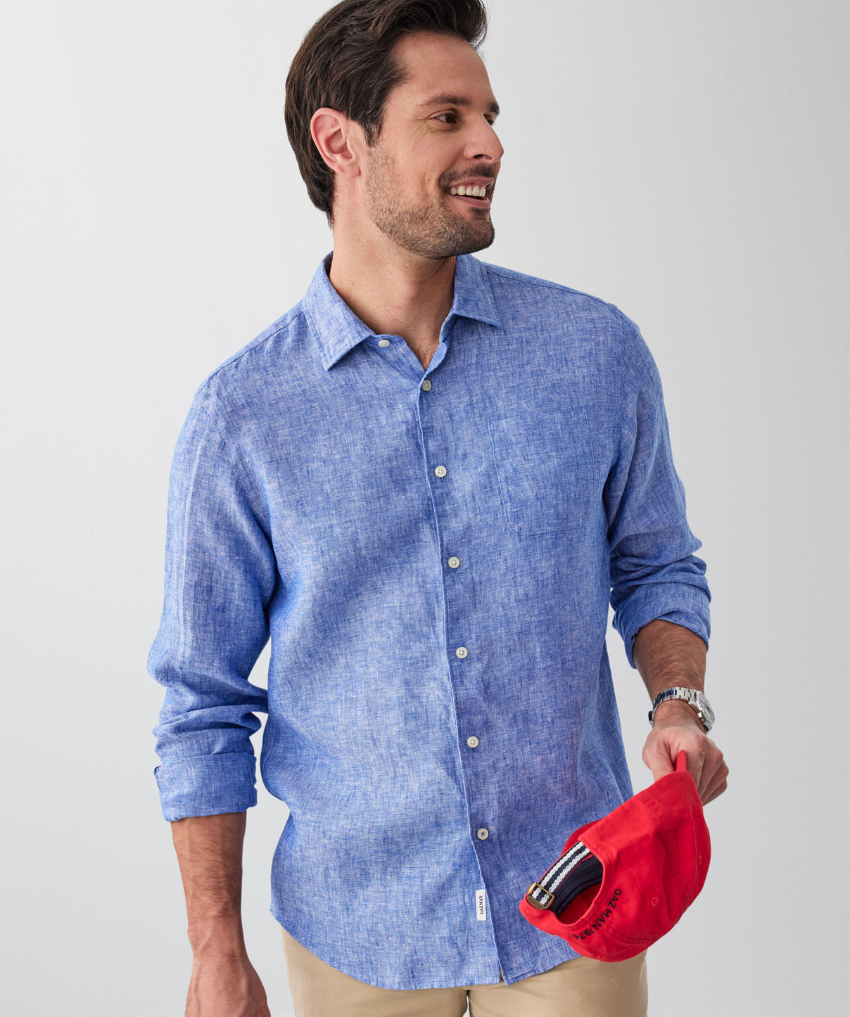 Casual Long-Sleeve Shirt by El General Blue 44429 main image 1