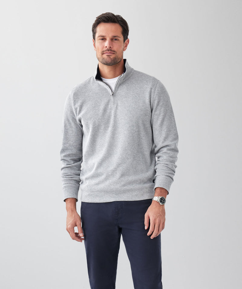 Half Zip Sweat - Grey Melange-GAZMAN