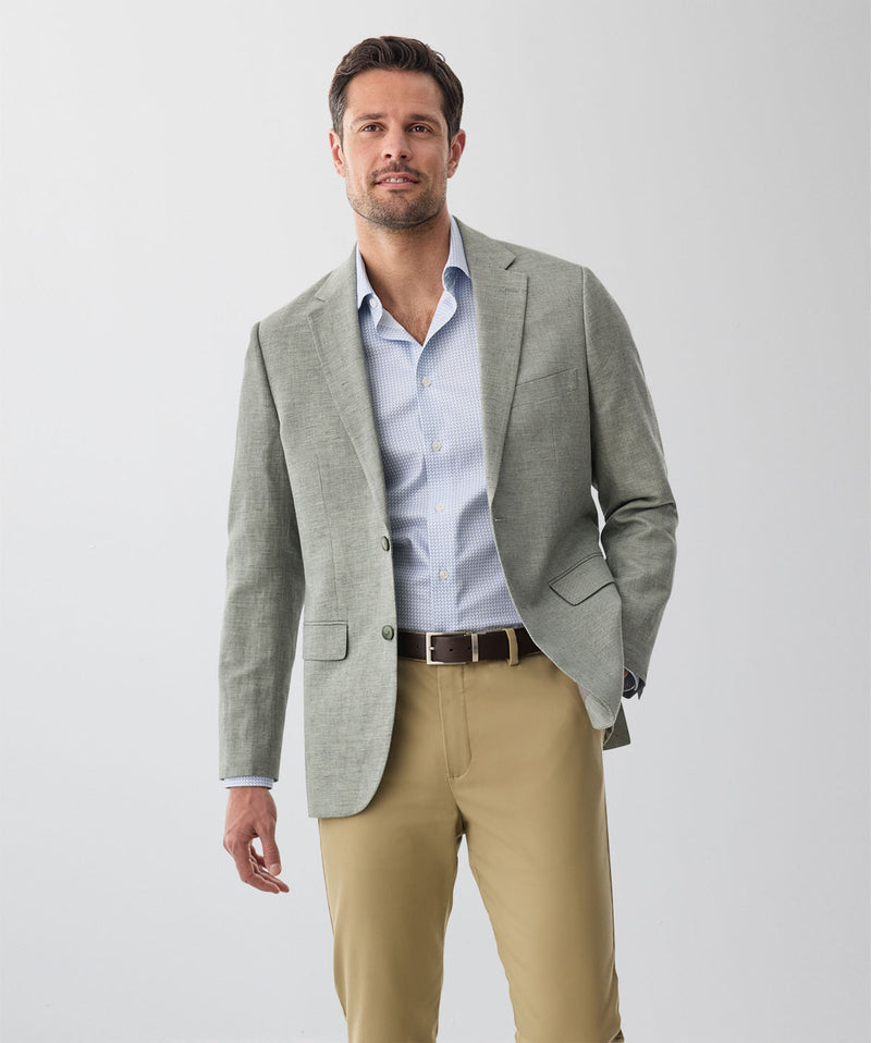 Linen Blend Sportscoat - Dark Forest-GAZMAN