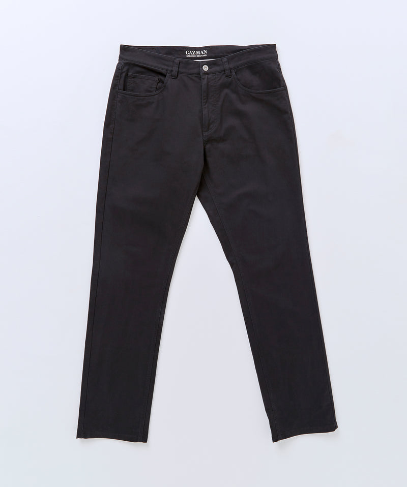 Stretch Bedford Cord Pants - Black-GAZMAN-2