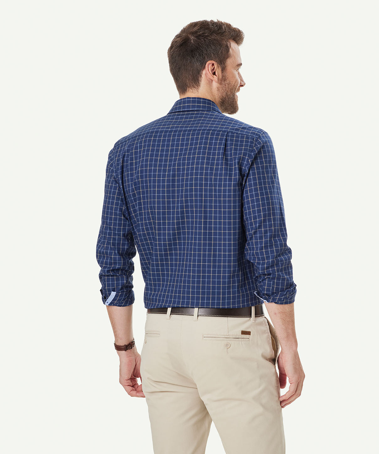 Easy-Care Navy Twill Dress Shirt