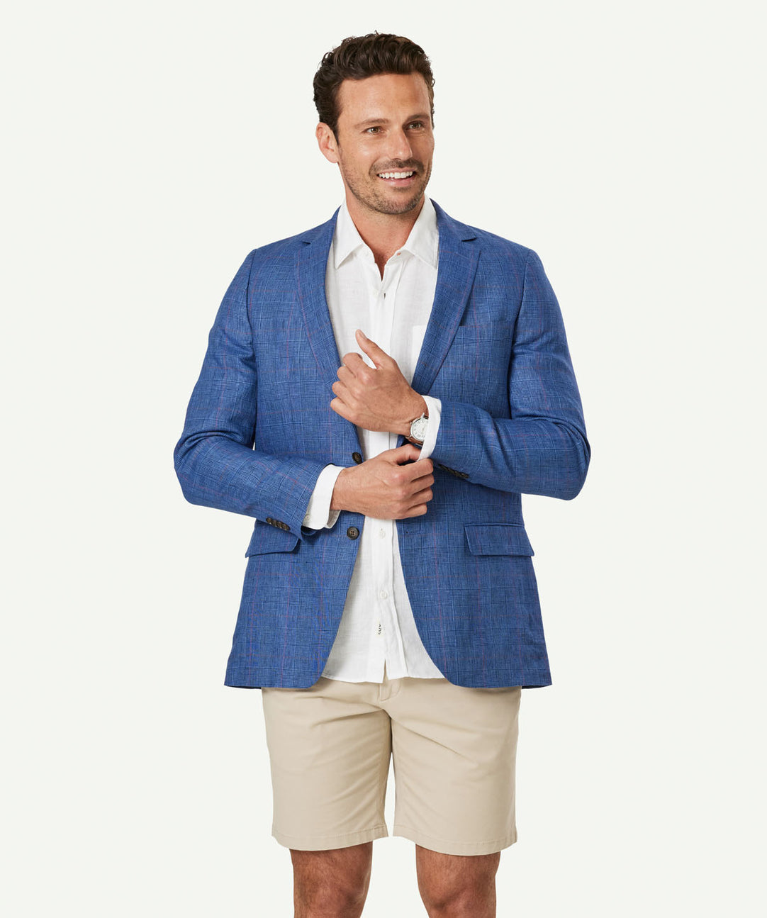 Tailored Check Sports Jacket Blue