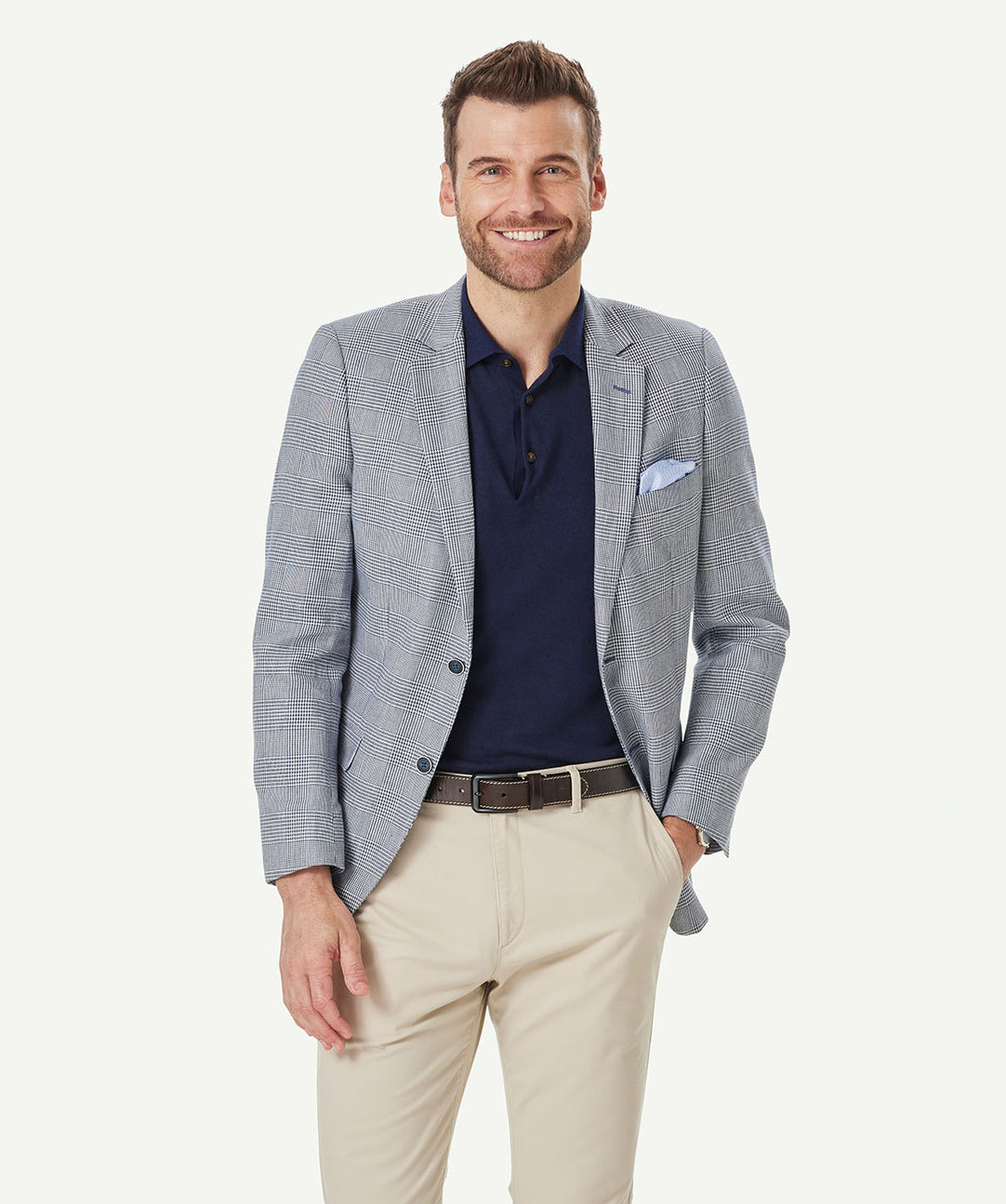 blue grey athletic jacket Mens Grey Sports Jacket With Blue Pants Prince Of Wales Check