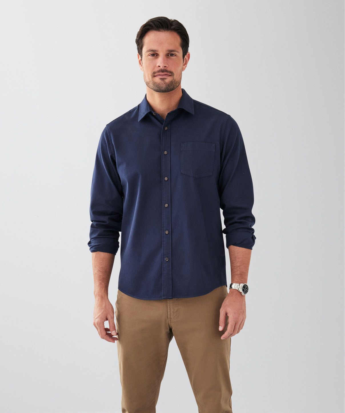 Casual Bedford Long Sleeve Shirt - Midnight