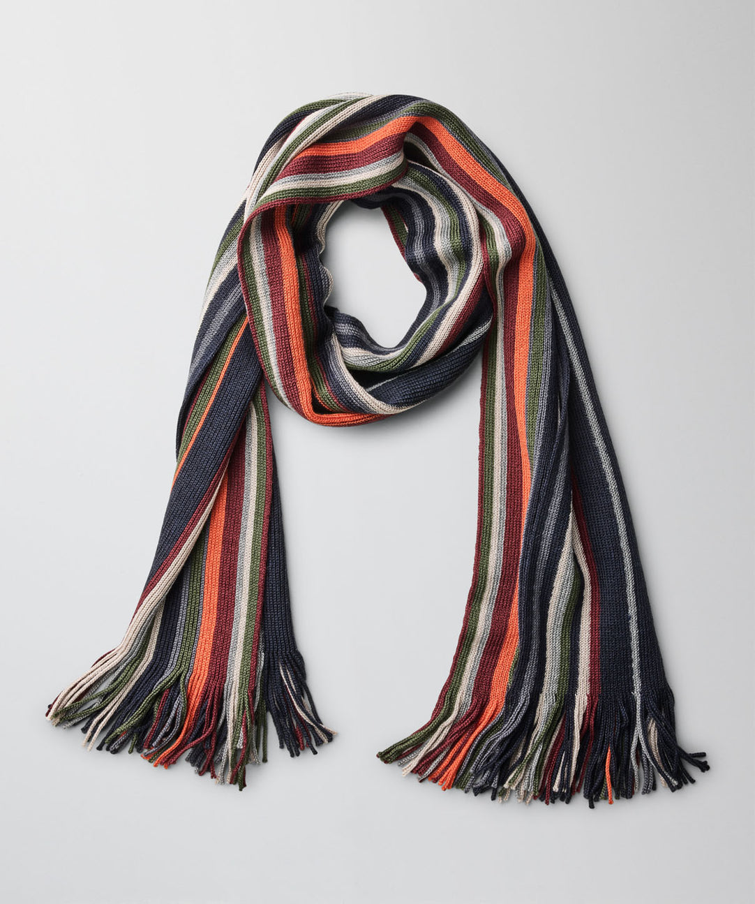 Wool Blend Multi-Stripe Scarf - Multi Stripe - scarves - GAZMAN