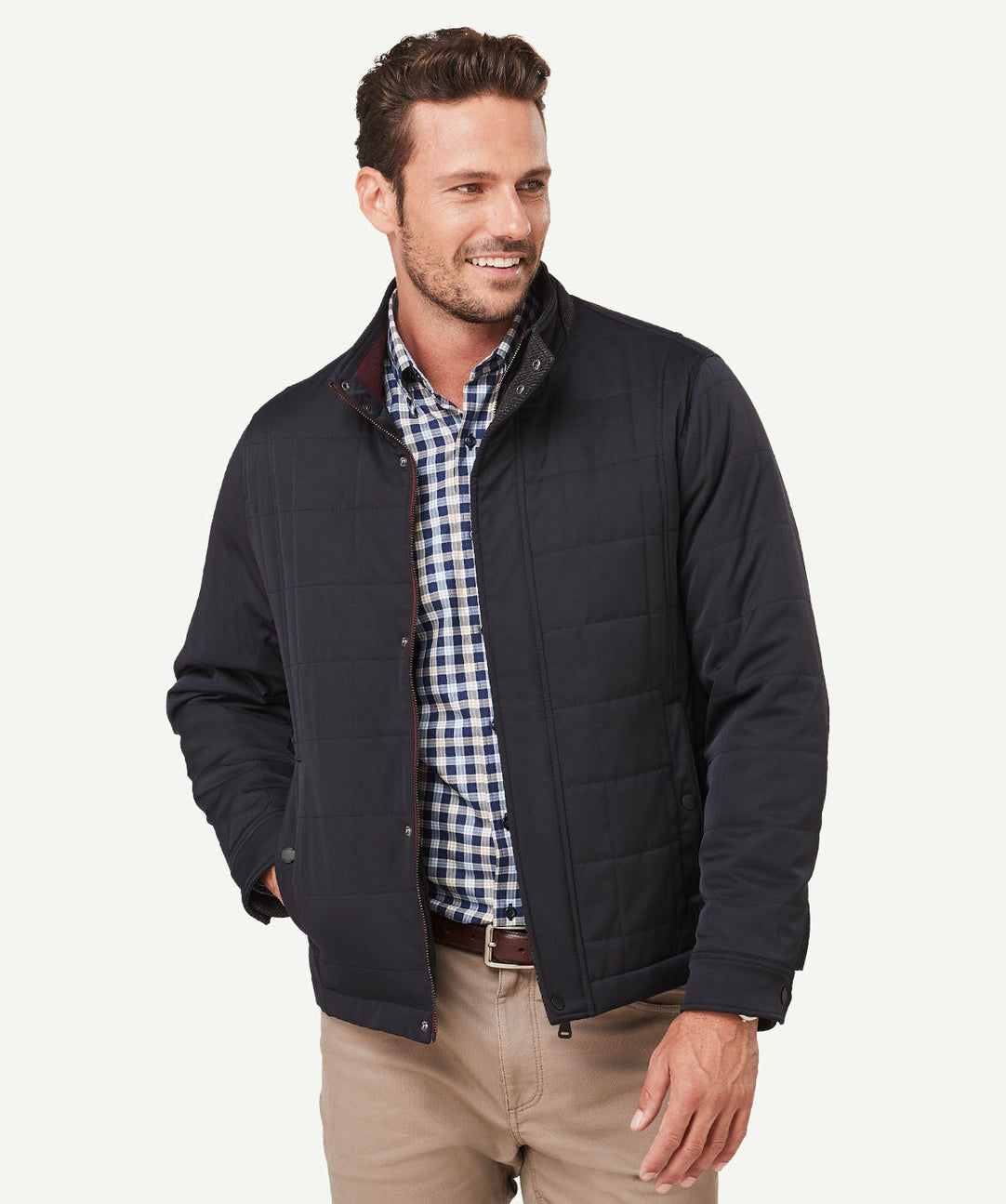 Modern Quilted Jacket Dark Navy - Main Image