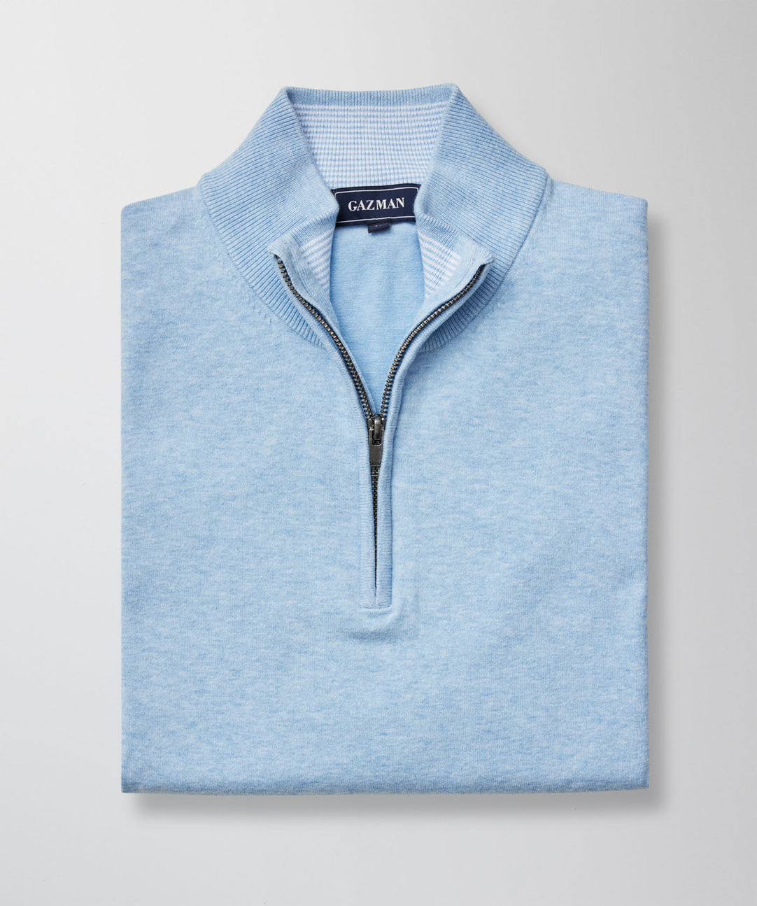 High Flex Half Zip Knit - Sky Blue - knitwear - GAZMAN