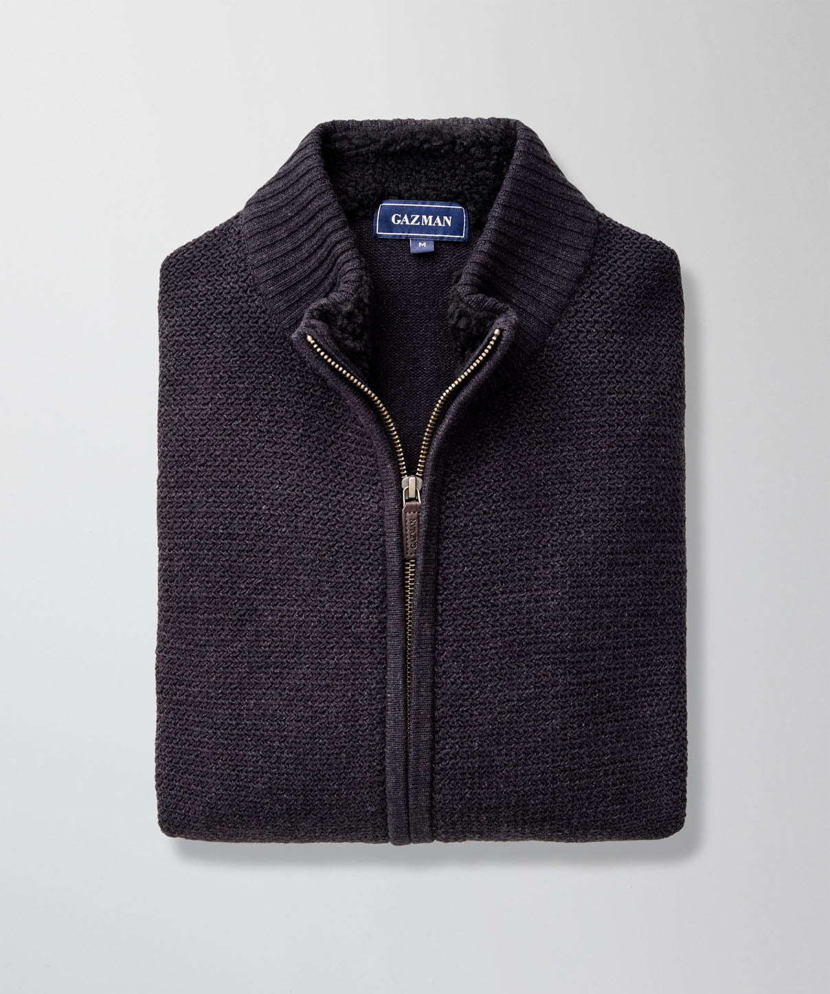 Zip Through Cardigan Charcoal Knitwear GAZMAN