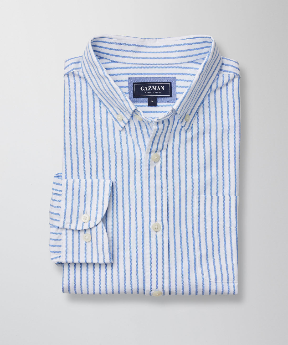 Regular Fit Long Sleeve Shirt - Blue & Black Abstract Stripes