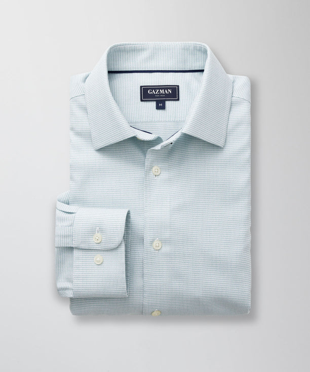 Non-Iron Dobby Long Sleeve Shirt - Sage