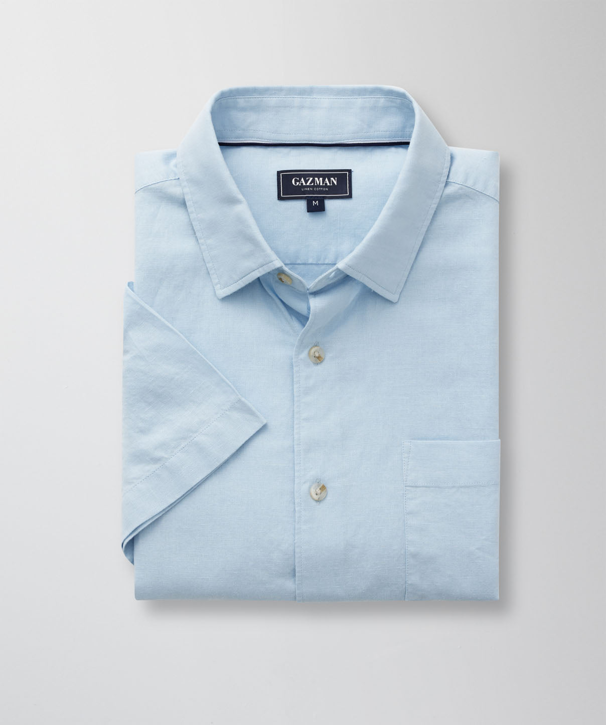 Sky Blue Linen Blend Shirt