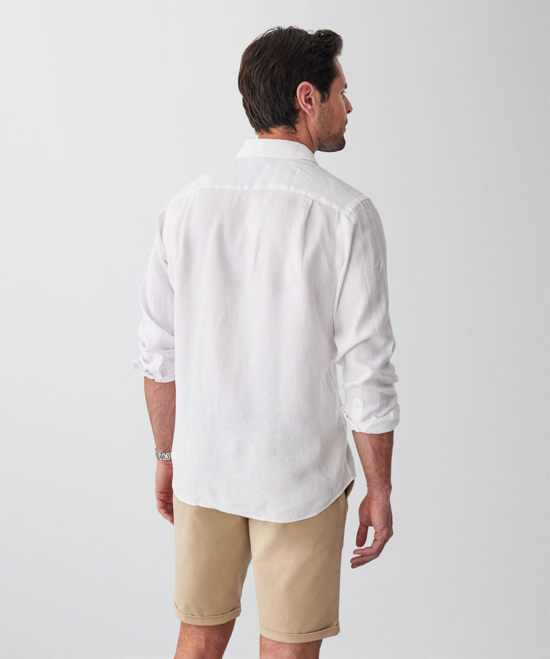 Pure French Linen Long Sleeve Shirt White long_sleeve_shirts