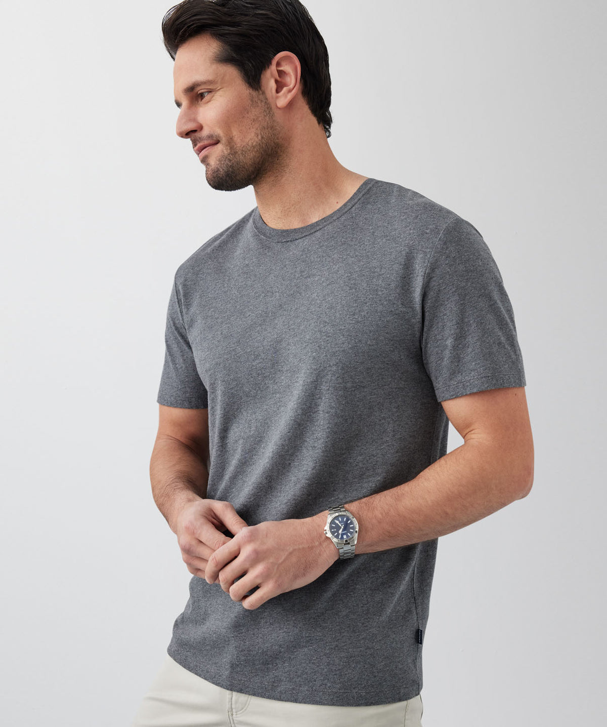 Basic Crew T-shirt - Mid Grey - tshirts - GAZMAN