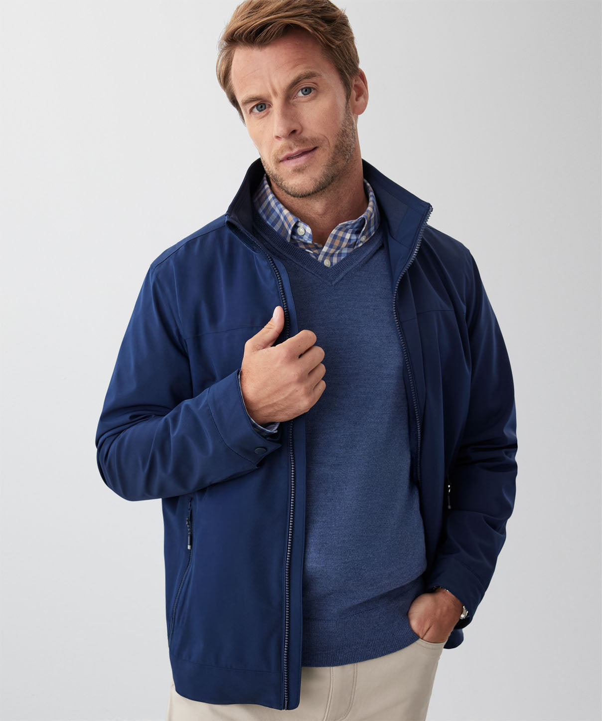 GAZFLEX Harrington Jacket - Navy - casual_jackets - GAZMAN