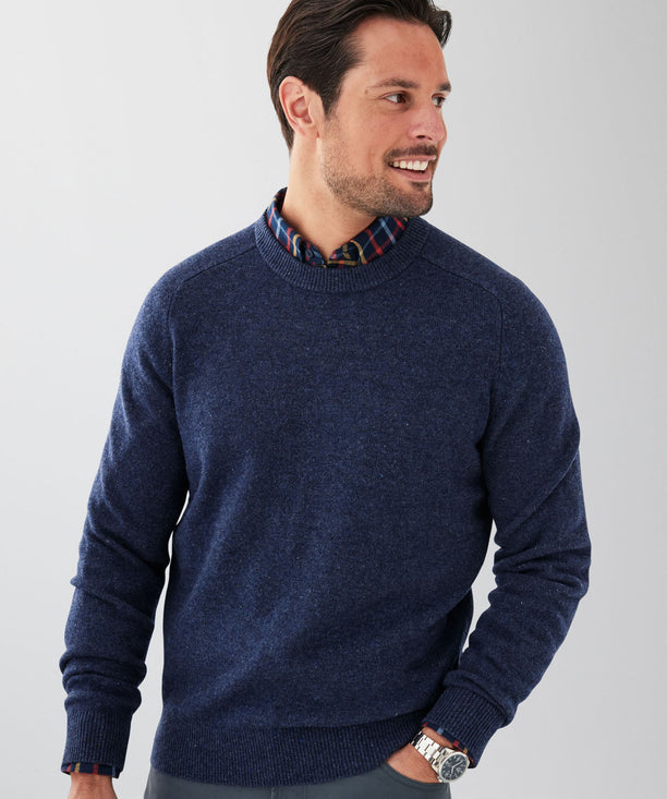 Lambswool Crew Neck Knit - Denim