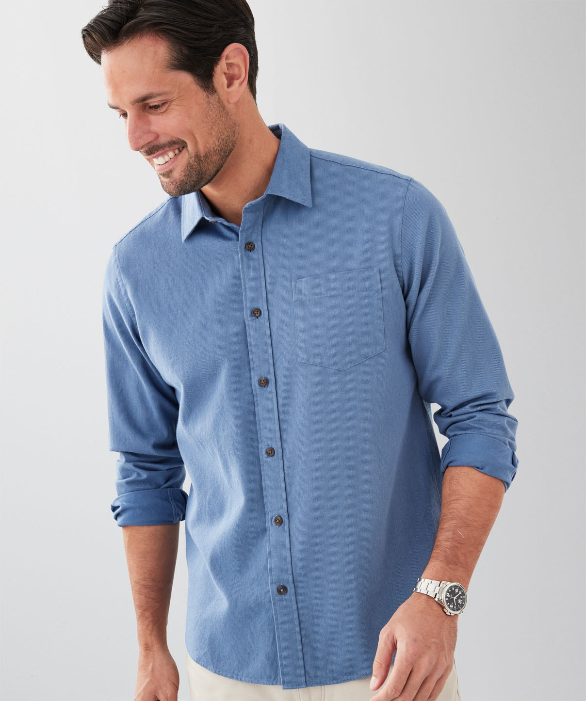 Casual Bedford Long Sleeve Shirt - Denim