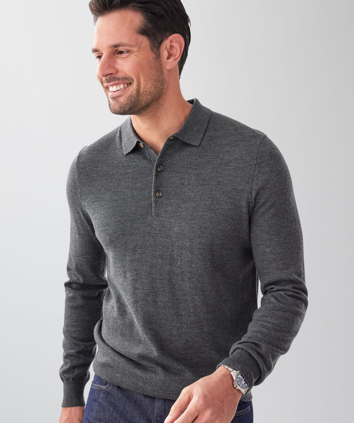 Merino Knit Polo - Dark Khaki-GAZMAN