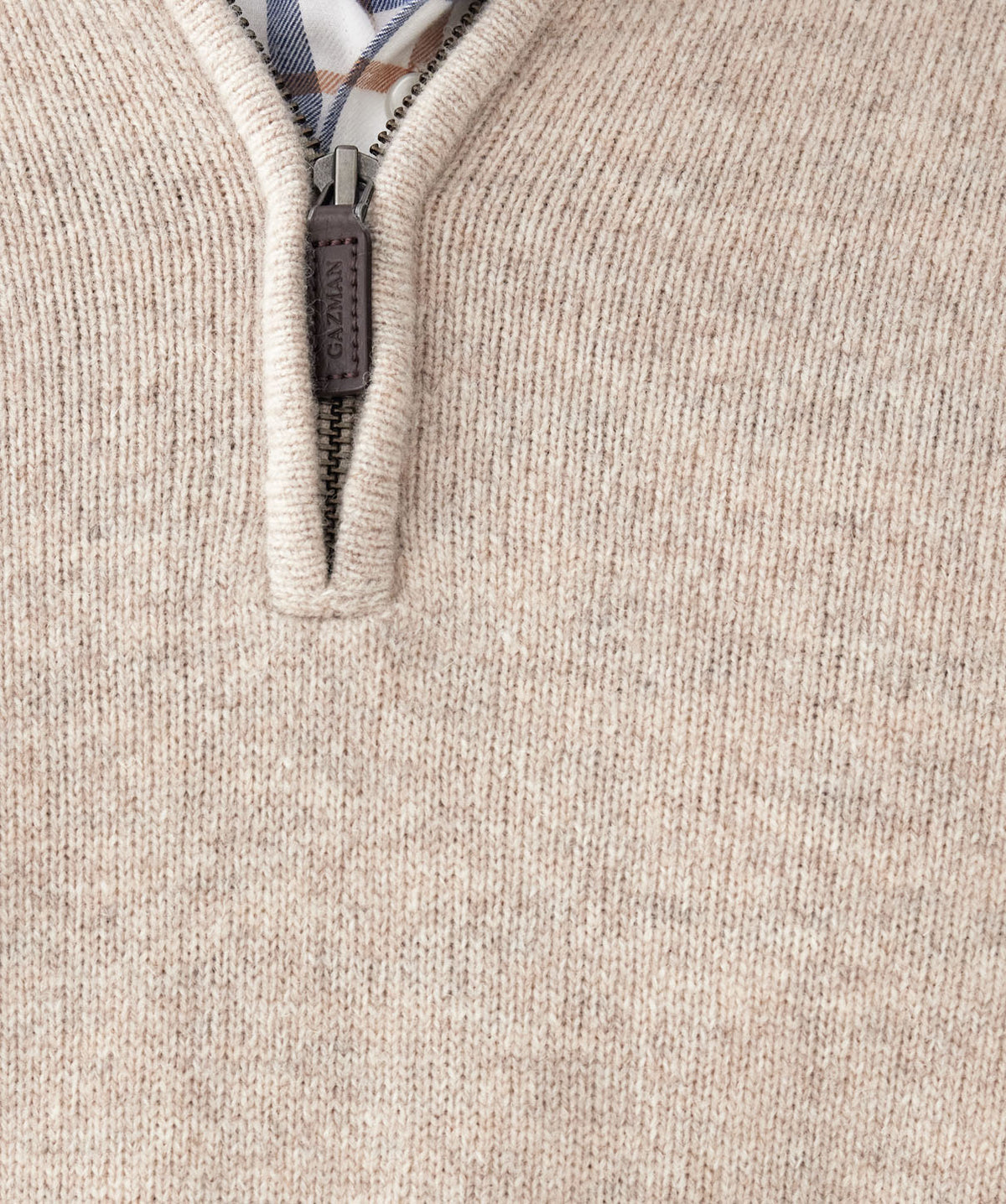 Wool Blend Raglan Half Zip - Taupe-GAZMAN