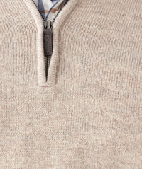 Wool Blend Raglan Half Zip - Taupe-GAZMAN