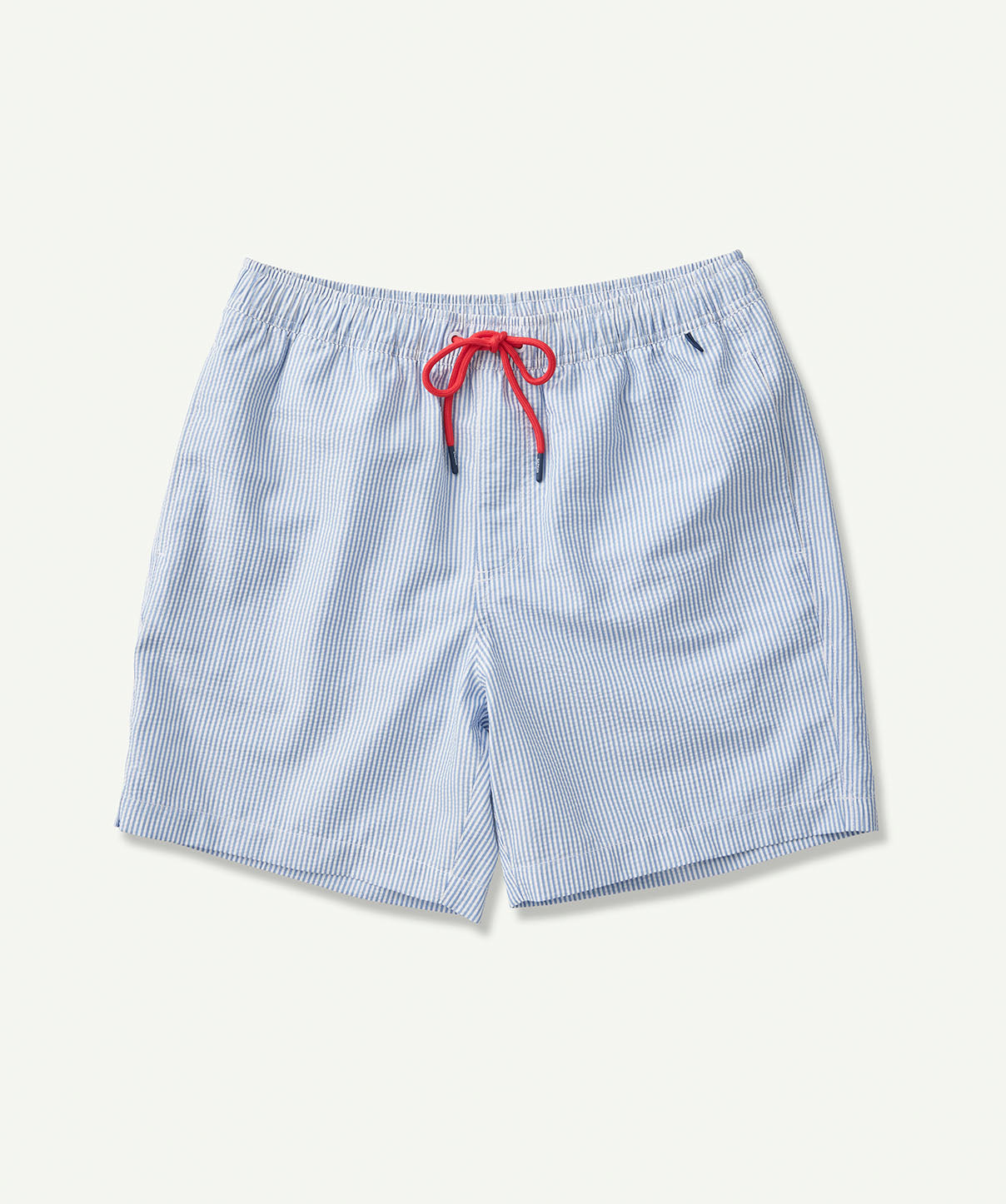 Seersucker Stripe Swim Shorts - Blue - Beach Shorts - GAZMAN