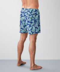 Fern Print Swim Shorts - Navy-GAZMAN