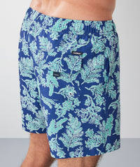 Fern Print Swim Shorts - Navy-GAZMAN