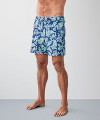 Fern Print Swim Shorts - Navy-GAZMAN