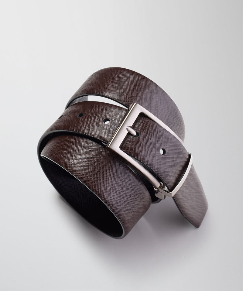 Reversible Saffiano Belt - Black/Brown-GAZMAN