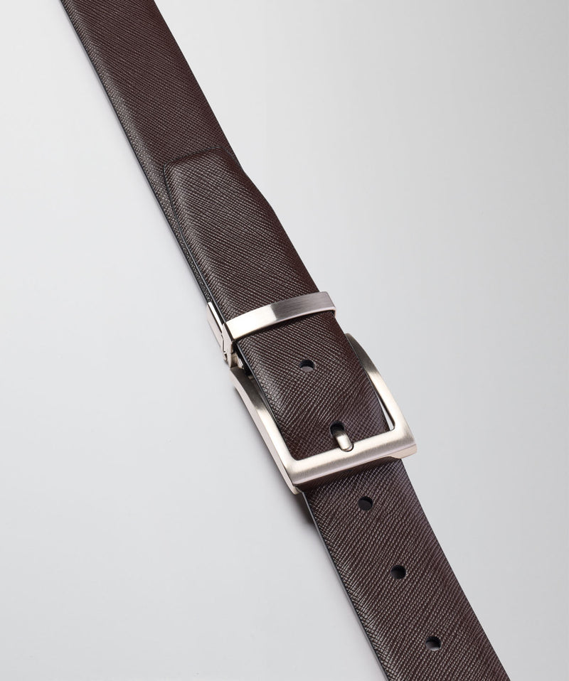 Reversible Saffiano Belt - Black/Brown-GAZMAN