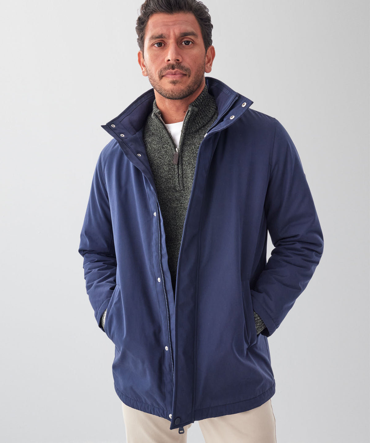 Stadium Hooded Jacket - Navy-GAZMAN