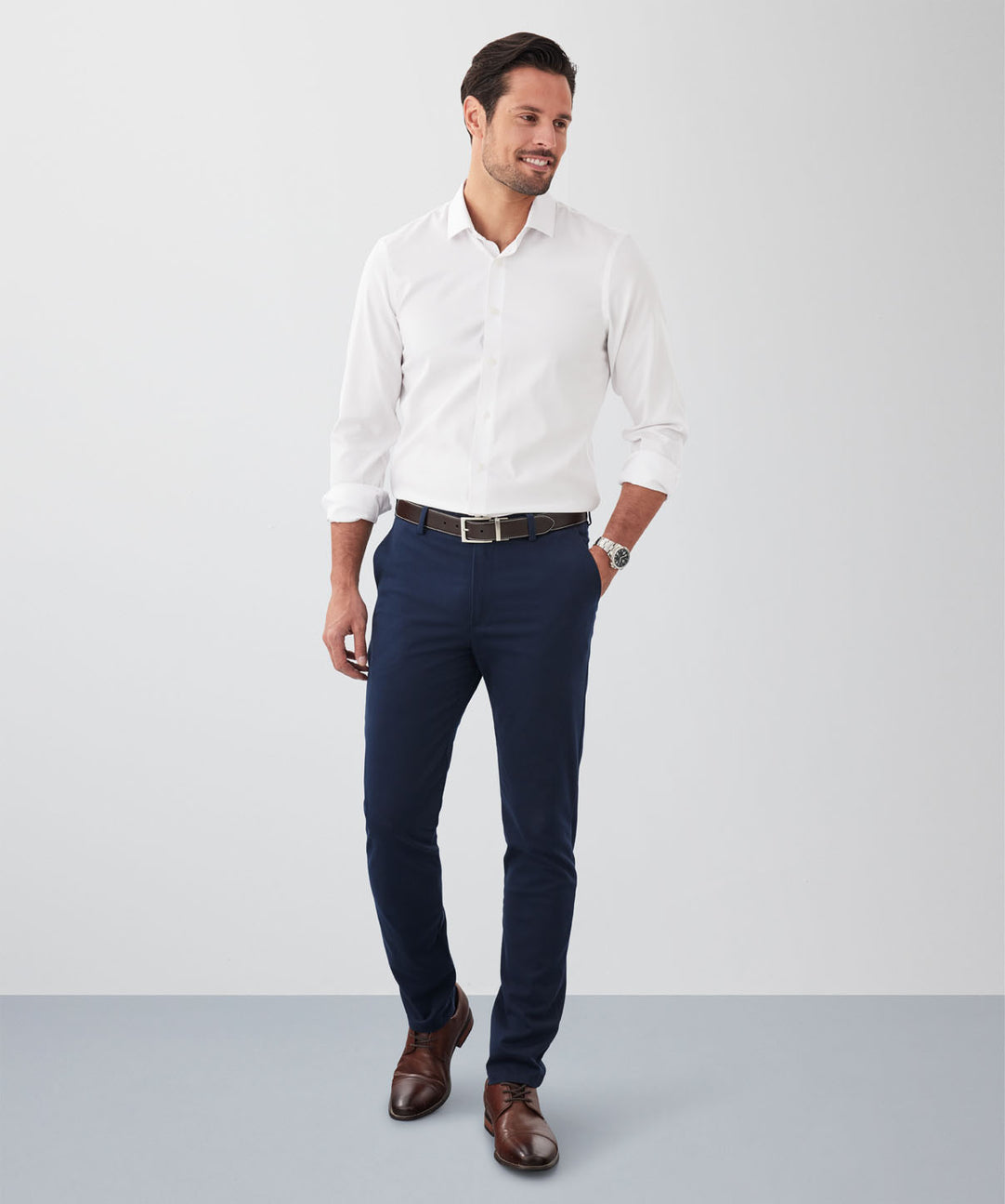 Non-Iron Modern Chino Pants - Dark Navy - category_2:Casual Non-Iron Modern Chino Pants - Dark Navy - category_2:Casual