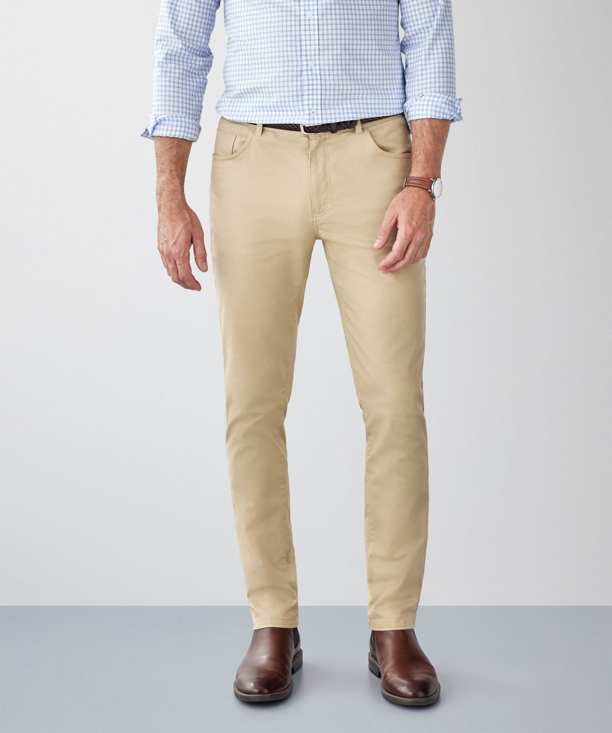 Modern Stretch 5 Pocket Pants - Light Tan-GAZMAN