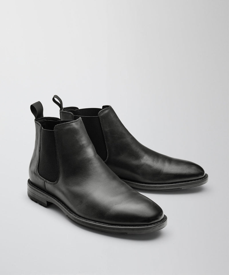 Leather Chelsea Boot - Black-GAZMAN