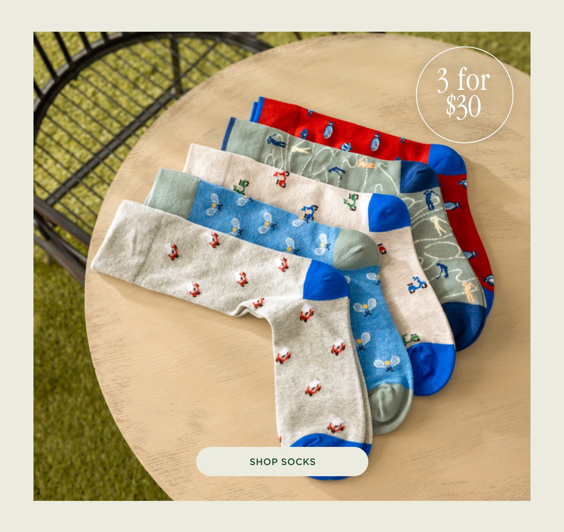 3 for $30 socks