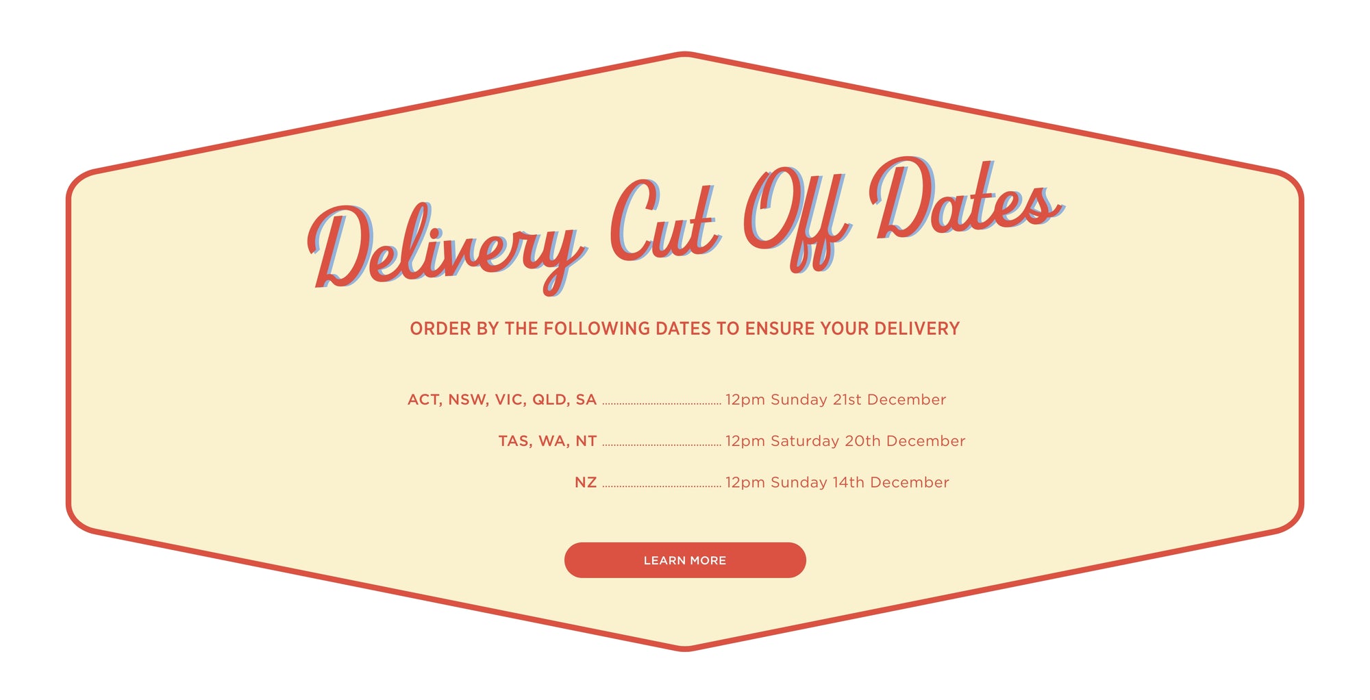 Christmas Delivery cut-off dates
