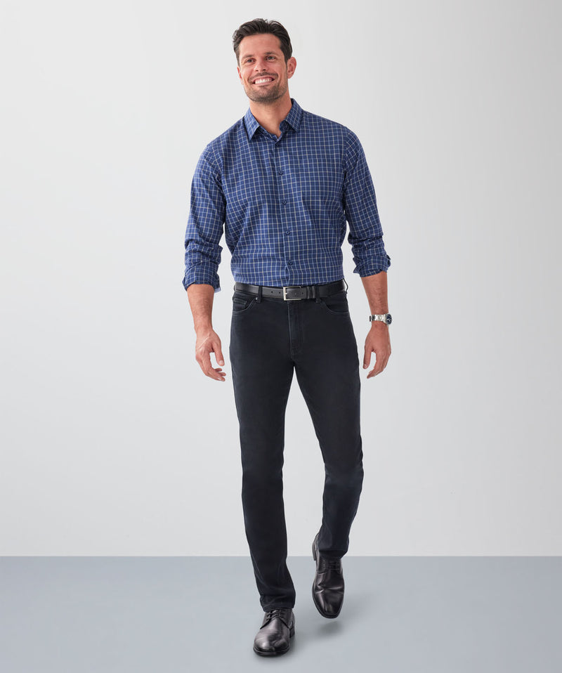 Merricks Knit Modern Fit Jeans - Black-GAZMAN