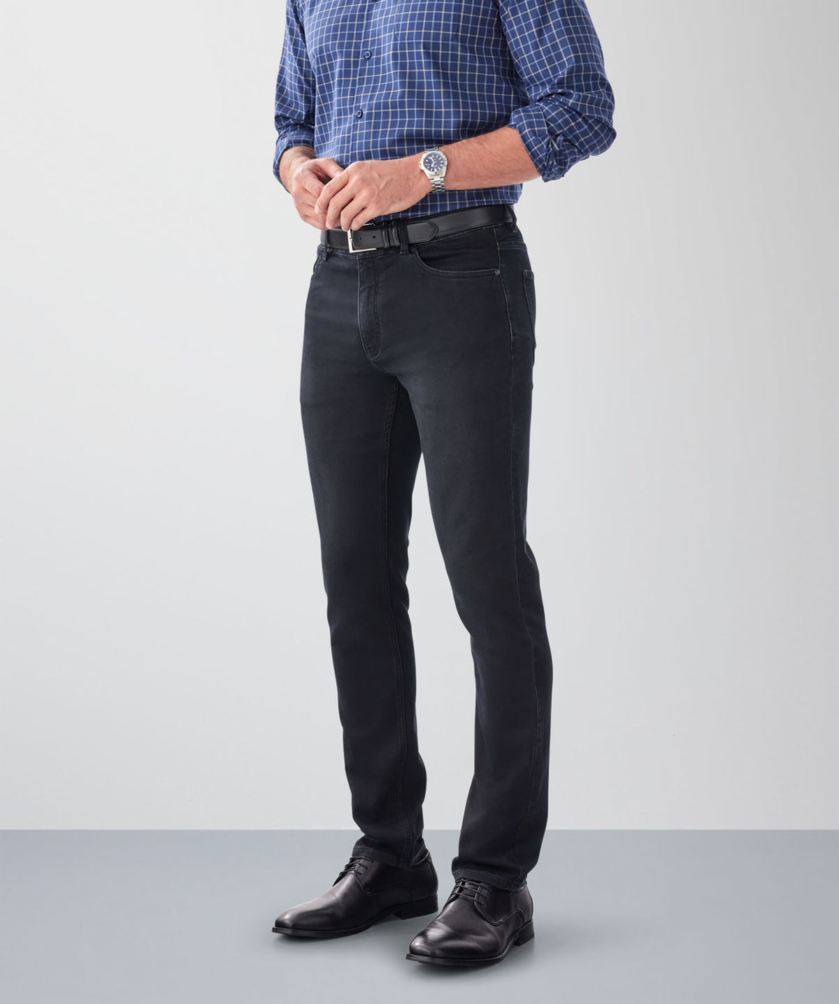 Merricks Knit Modern Fit Jeans - Black-GAZMAN