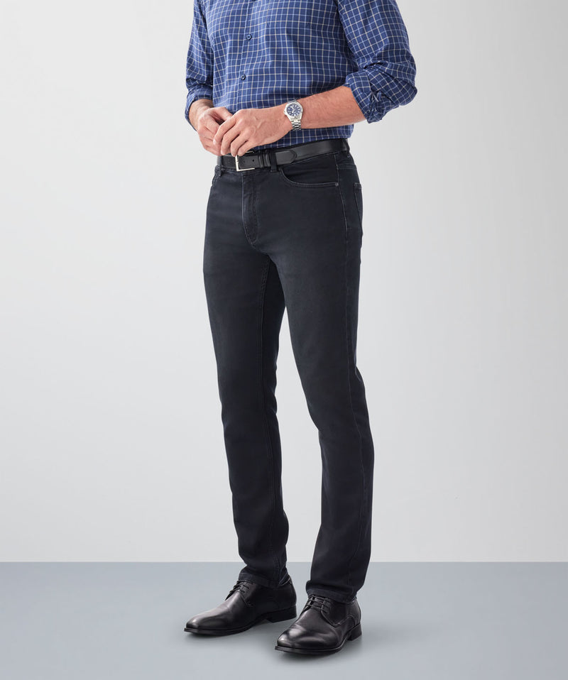 Merricks Knit Modern Fit Jeans - Black-GAZMAN