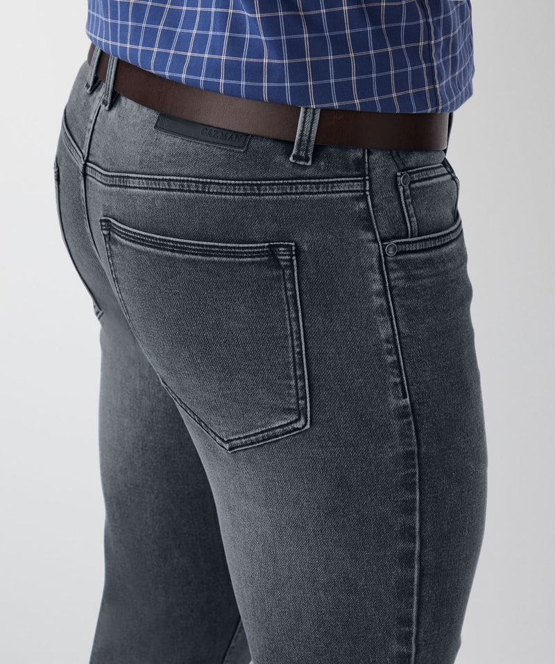 Merricks Knit Modern Fit Jeans - Washed Black-GAZMAN