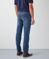 Somers Brushed Straight Jeans - Washed Indigo-GAZMAN