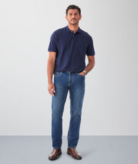 Somers Brushed Straight Jeans - Washed Indigo-GAZMAN